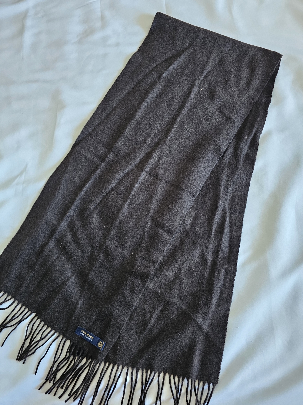 Club Room Men's Dark Gray Fringe Scarf